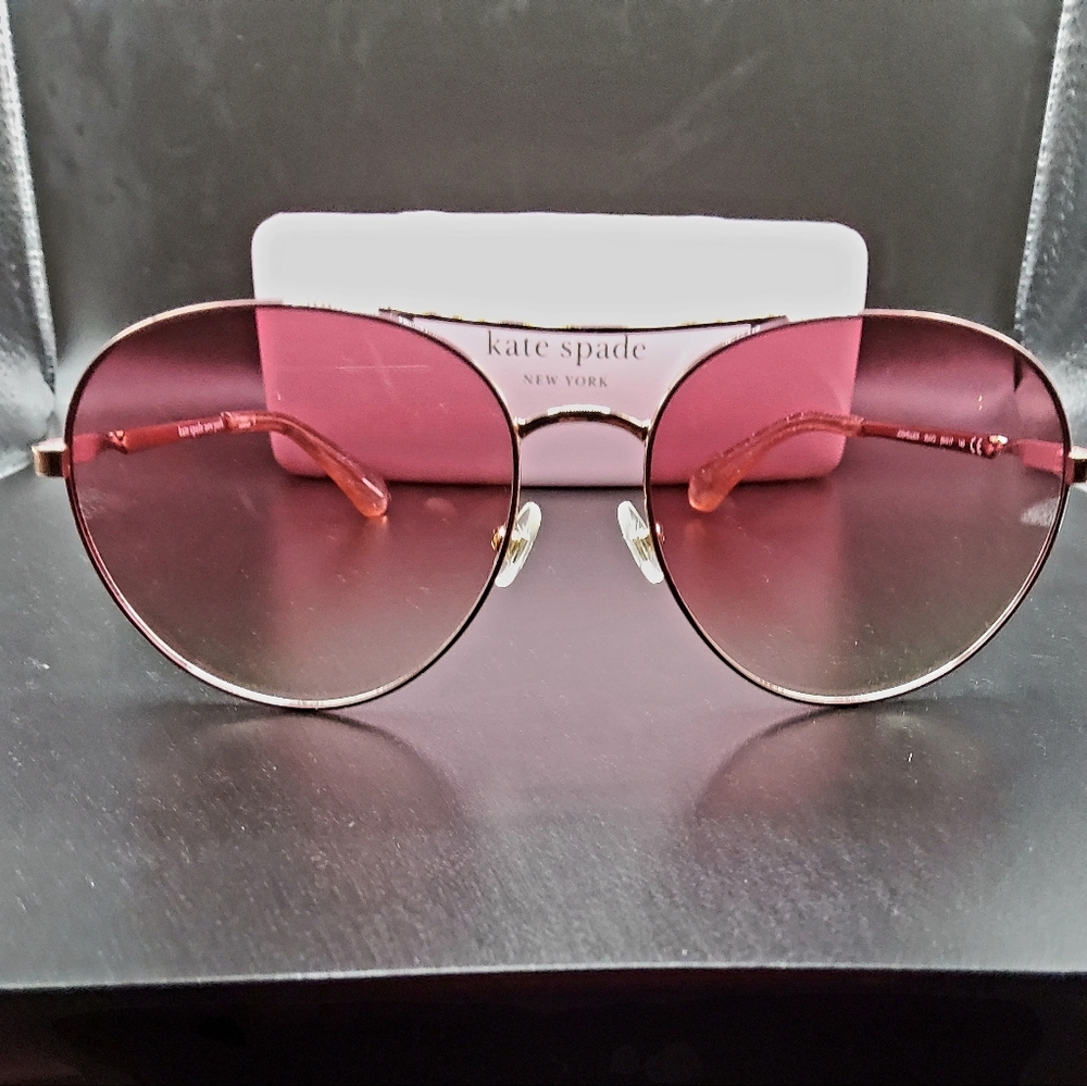 Kate Spade Aviator Sunglasses 58MM Joshelle Rose Gold - Picture 2 of 8